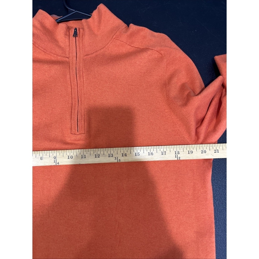 Banana Republic Sweater Mens L Burnt Orange Silk Blend Quarter Zip Mock Neck - Picture 6 of 7
